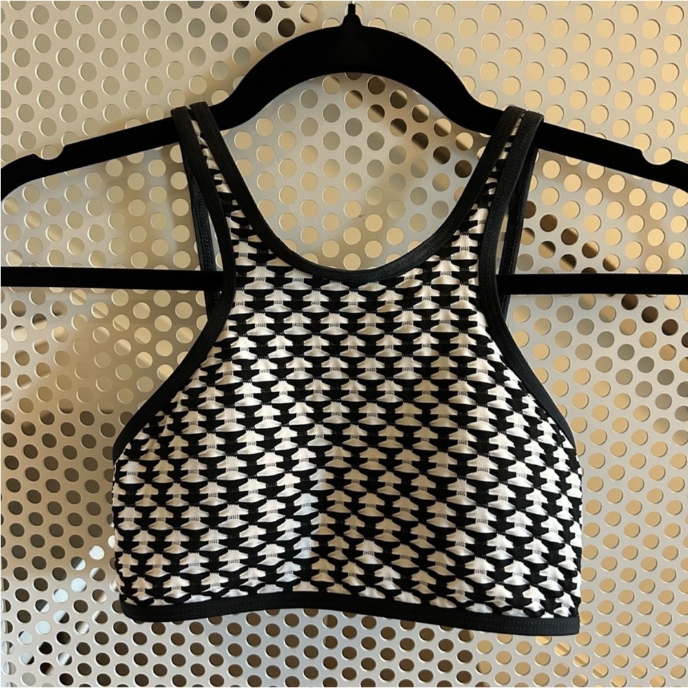 Baku Australian Brand Swim Top Size Small Geometric Black White GUC